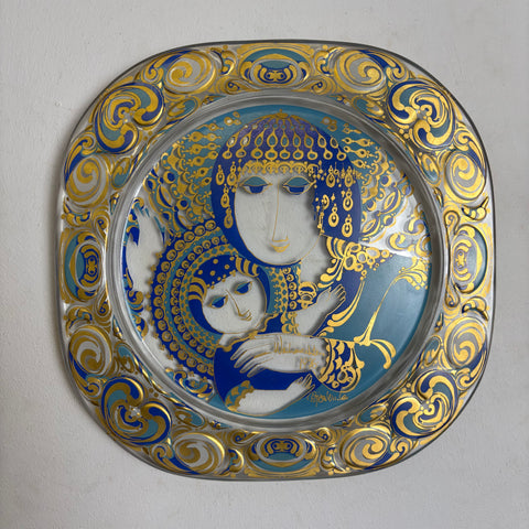 Weihnachtsteller 1976 von Björn Wiinblad für Rosenthal in Glas