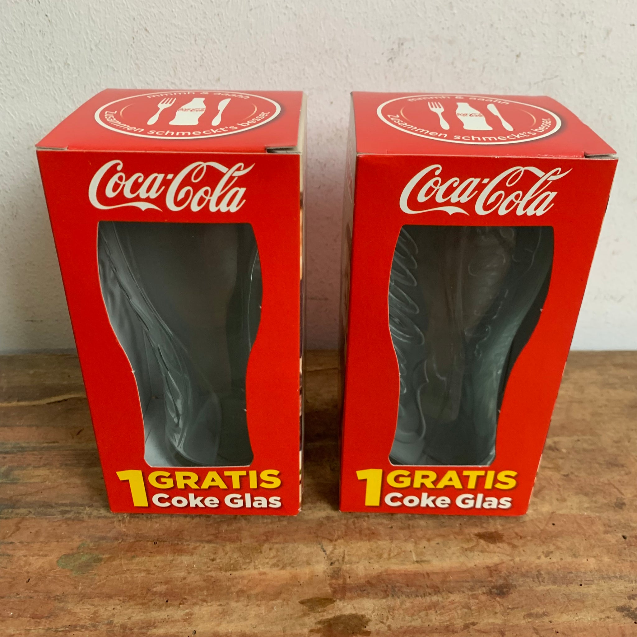 2 Coca-Cola Glas mmmh & aaahh Zusammen schmeckt´s besser