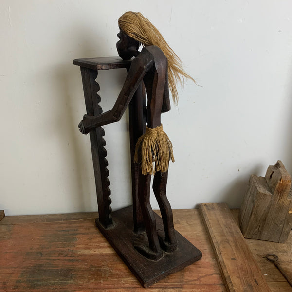 Afrika Holz Figur Asmat Schutzgeist als CD Ständer