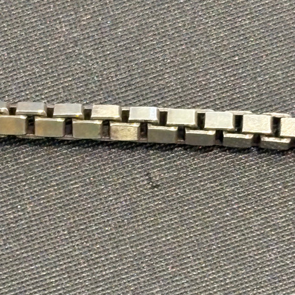 Art Deco lange Silber Kette mit Bernstein Anhänger