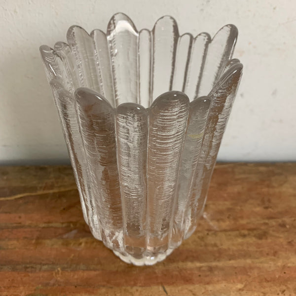 Vintage Ice Glas Vase von Annahütte