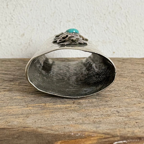 Vintage Feuerzeughülle Sterling Silber Koralle und Türkis Navajo