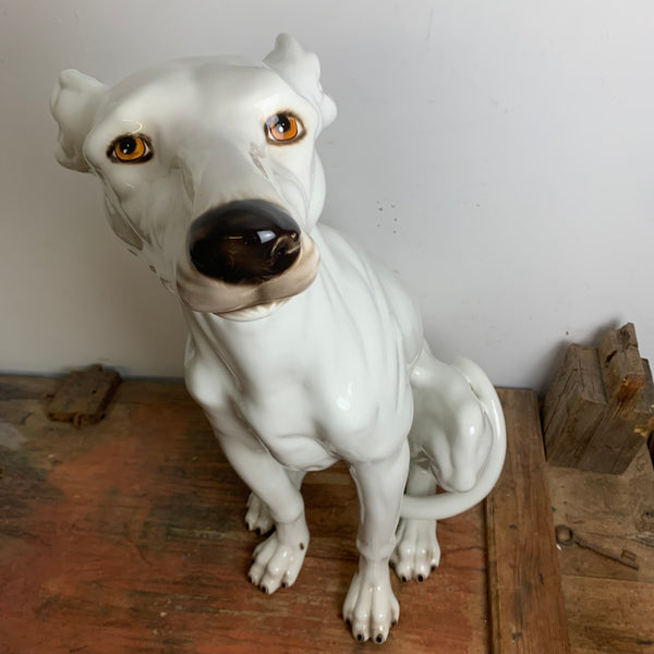 Vintage Hunde Skulptur Whippet Windhund