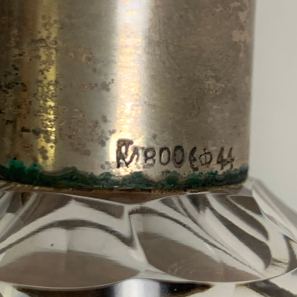 Kristall Glas Karaffe Flakon mit Silbermontur