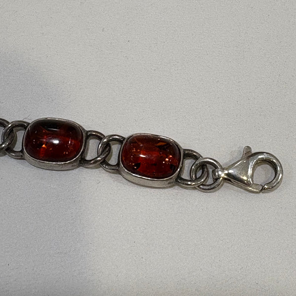 Vintage Armband Silber mit Bernstein