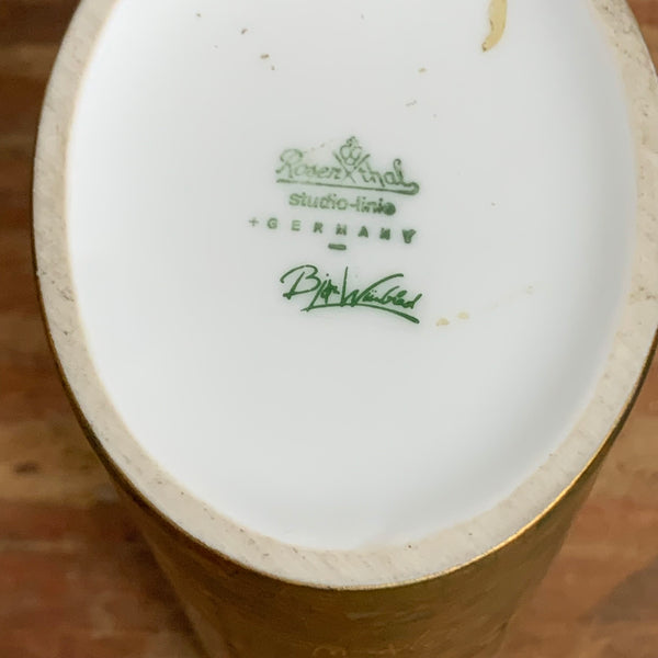 Seltene Goldfarbene Vase Rosenthal Studio Linie von Björn Wiinblad