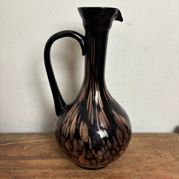 Vintage Mid Century Avventurana Vase aus Muranoglas von Carlo Nason