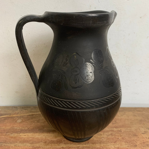 Black Pottery Krug von Janos Nagy aus Nadudvar in Ungarn