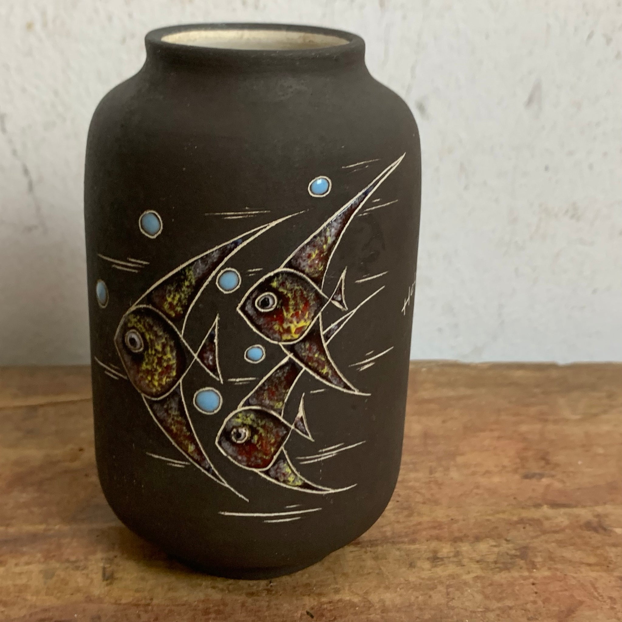 Mid Century Keramik Andenken Vase Helgoland