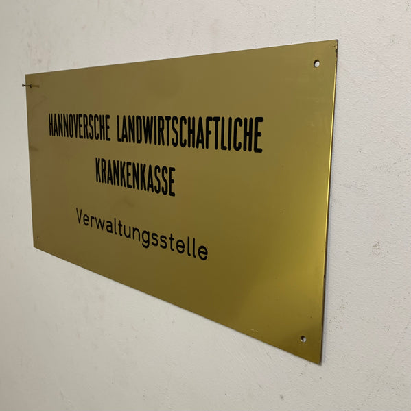 Vintage Blechschild Hannoversche landwirtschaftliche Krankenkasse