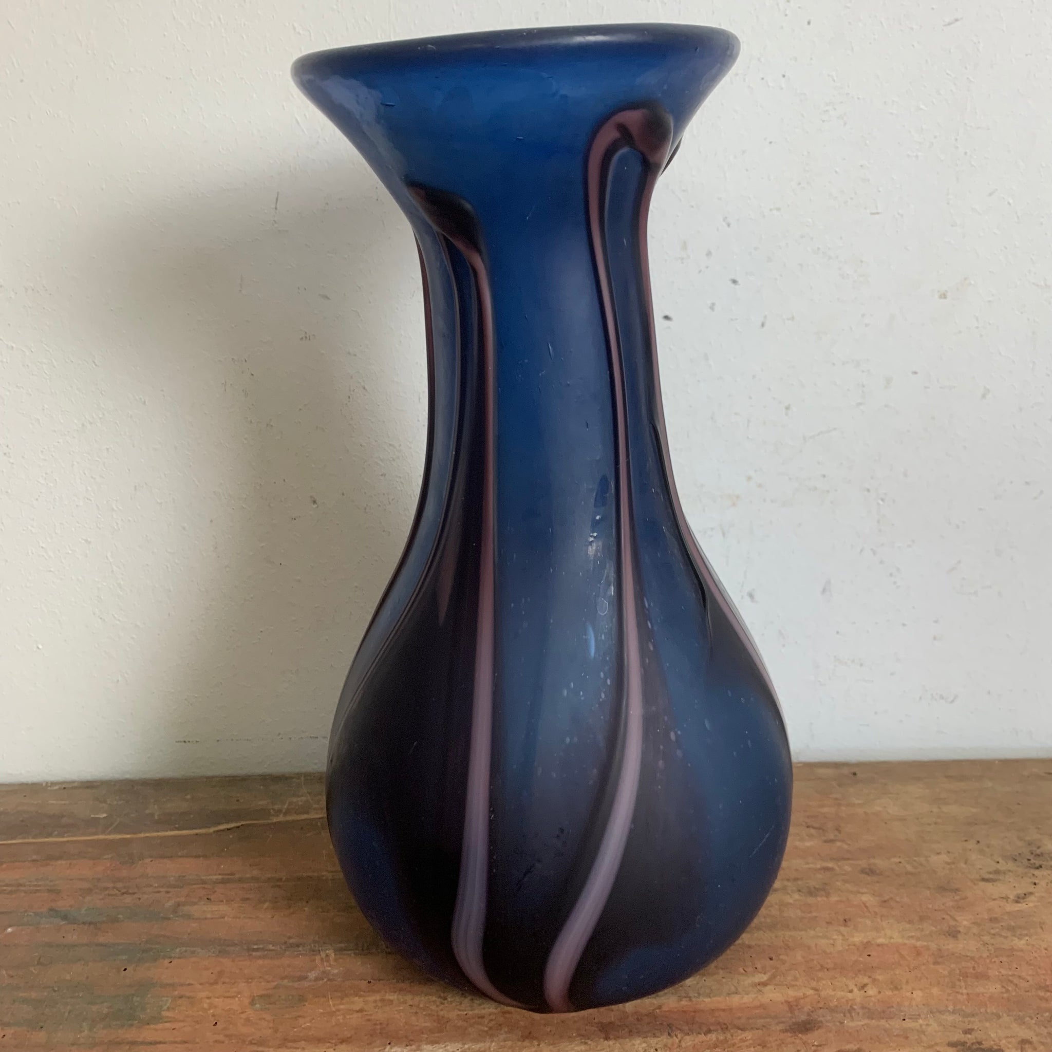 Vintage mehrfarbige Matt Glas Vase