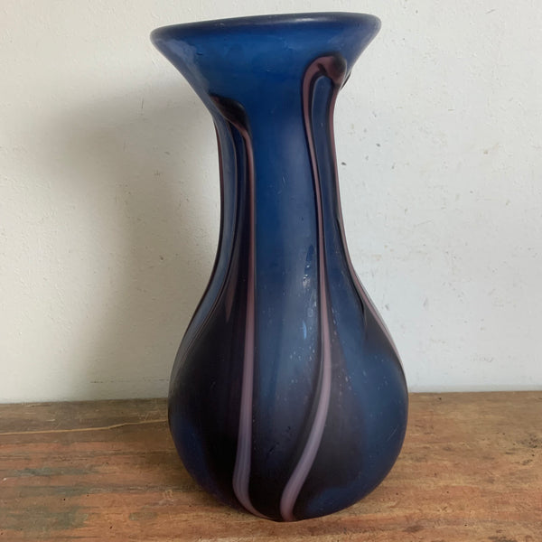 Vintage mehrfarbige Matt Glas Vase