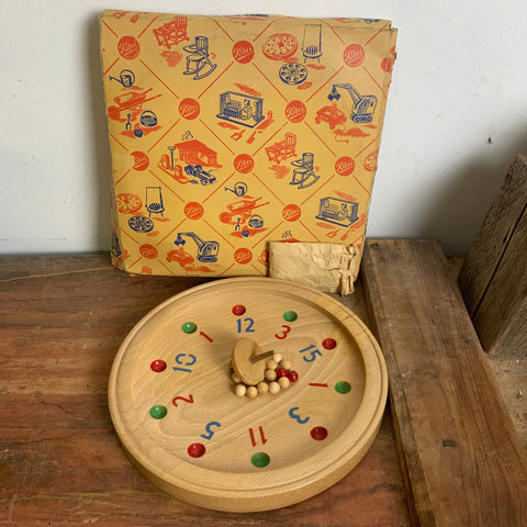 Vintage Holz Kreisel Roulette Spiel von Kibri