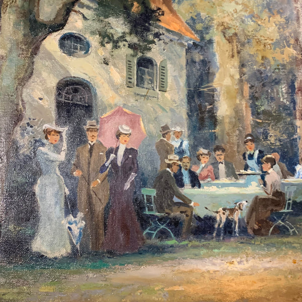 Ölgemälde Gesellschaft im Englischer Garten München von Alfred Otto Lier