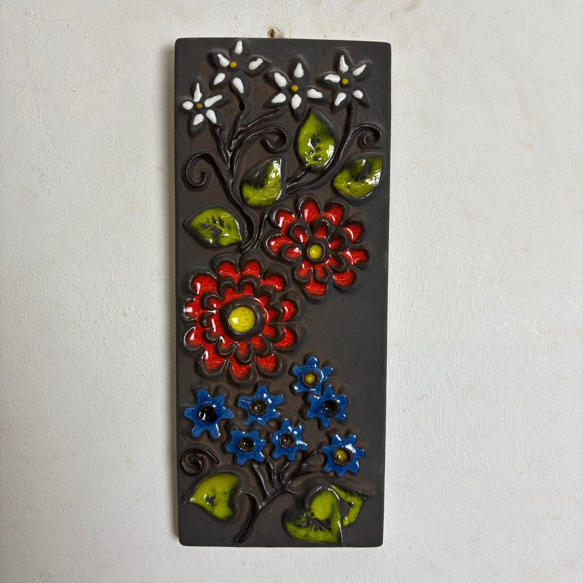 Vintage Wandkeramik Blumen Carstens Tönnieshof 6188-29