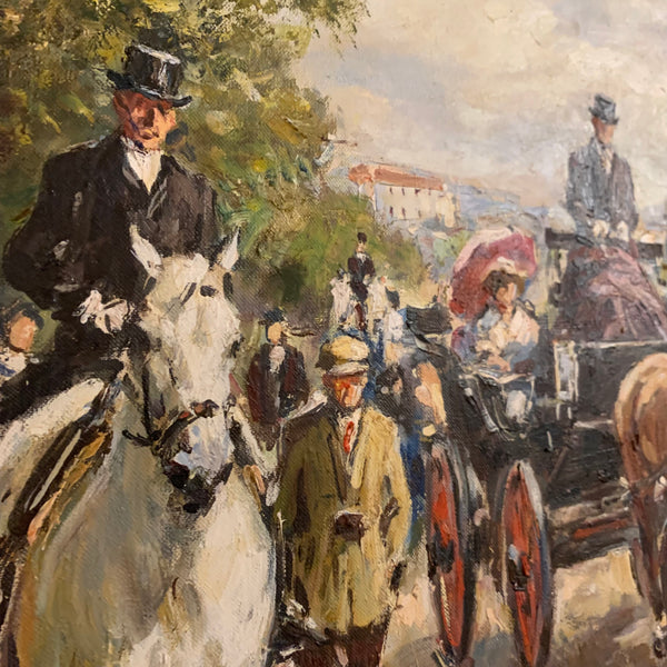 Ölgemälde Fahrtunier von Heinrich Faust