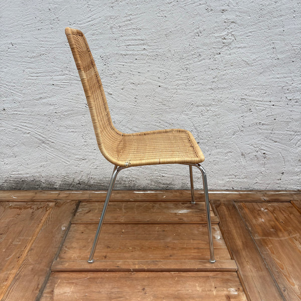 2 vintage Korbweiden Stühlen Linus von Franco Campi und Carlo Graffi für Ikea Vintage