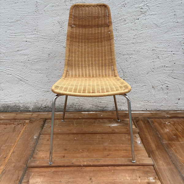 2 vintage Korbweiden Stühlen Linus von Franco Campi und Carlo Graffi für Ikea Vintage