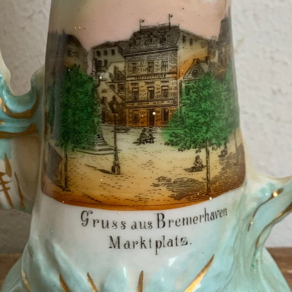 Jugendstil Andenken Vase Bremerhaven Marktplatz