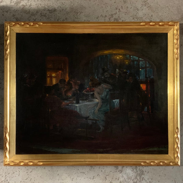 Ölgemälde In geselliger Runde von Antal Berkes
