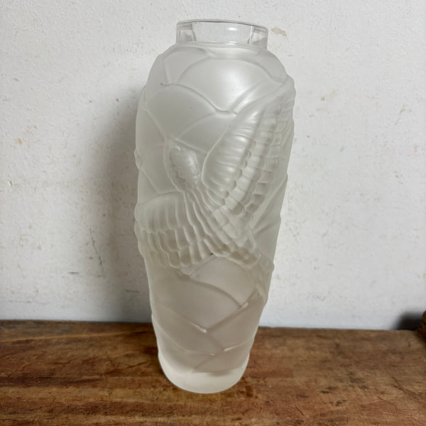 Art Deco Vase aus satiniertem Barolac Glas von Joseph Inwald