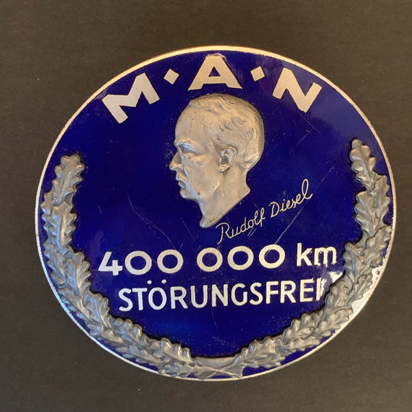 Plakette und 2 Anstecknadeln 400.000 km störungsfrei MAN