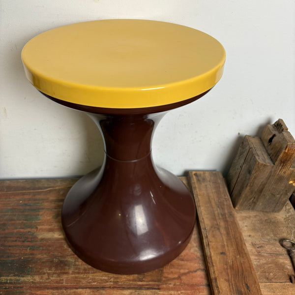 Vintage Hocker wie Tam Tam braun gelb