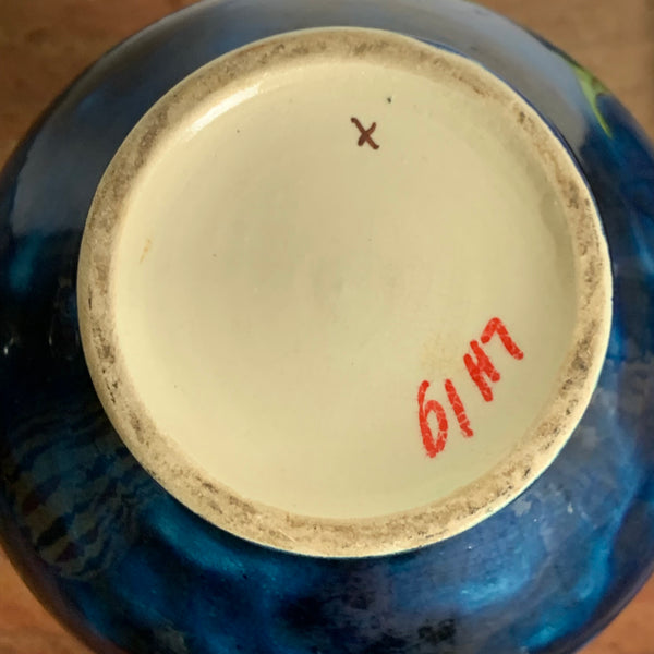 Vintage Keramik Vase Henkelkrug mit Distel Motiv von Hindelanger