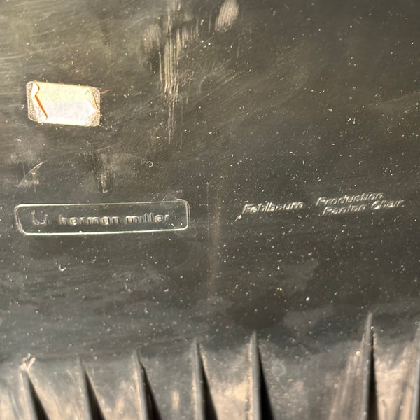 Vintage Pantonstuhl Panton Chair von Verner Panton für Fehlbaum Herman Miller in schwarz