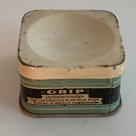 Vintage Blechdose Stahlstecknadeln Grip