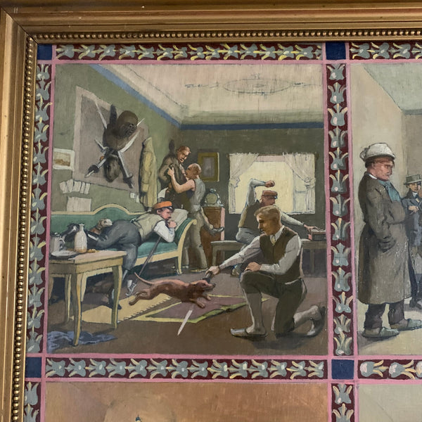 Ölgemälde Zyklus von zwölf bildlich dargestellten Sprichwörtern von Anton Josef Ritter von Kenner