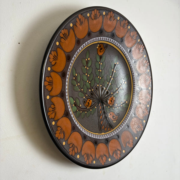 Vintage XXL Keramik Wandteller von KMK Baum