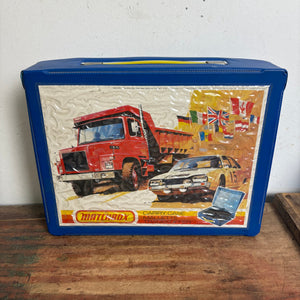 Vintage blauen Matchbox Tragekoffer