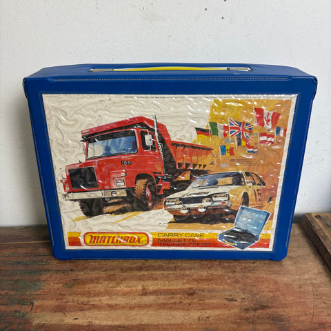 Vintage blauen Matchbox Tragekoffer