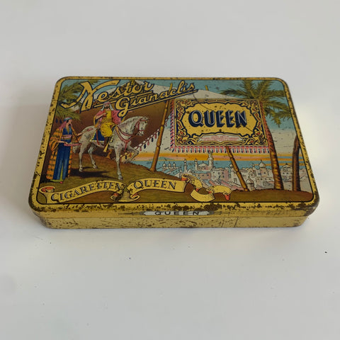Vintage Zigaretten Blechdose Queen Cigaretten Nestor Gianaclis