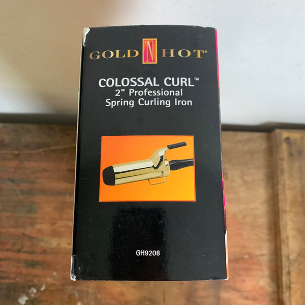Vintage Style COLOSSAL CURL Professional Spring Curling Iron vergoldet neu OVP