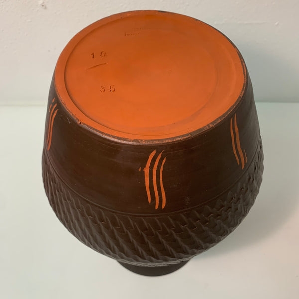 Vintage Mid Century Keramik Vase 19/35 Josef Alfred Krupp für Akru Klinker Keramik