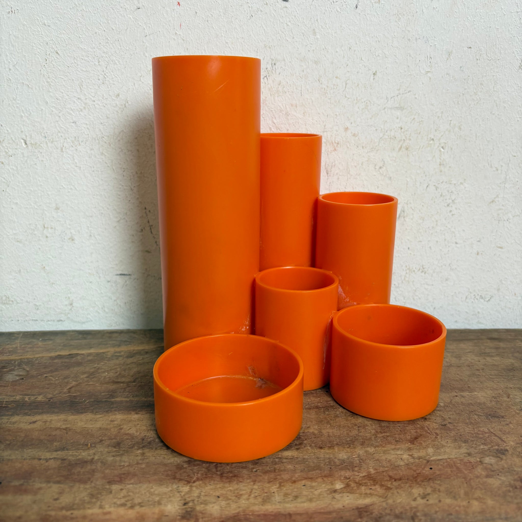 Vintage Stifthalter Utensilo orange
