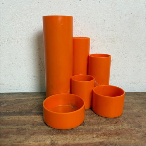 Vintage Stifthalter Utensilo orange