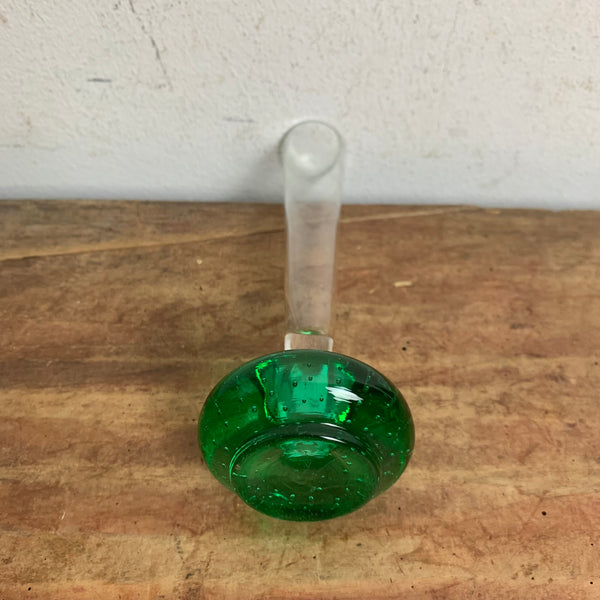 Orchideenvase Solifleurvase Stangenvase Kugelfuß mit Bubbles grün