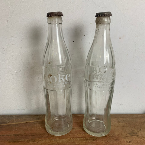 2 alte Coca-Cola 0,33 Liter Flaschen