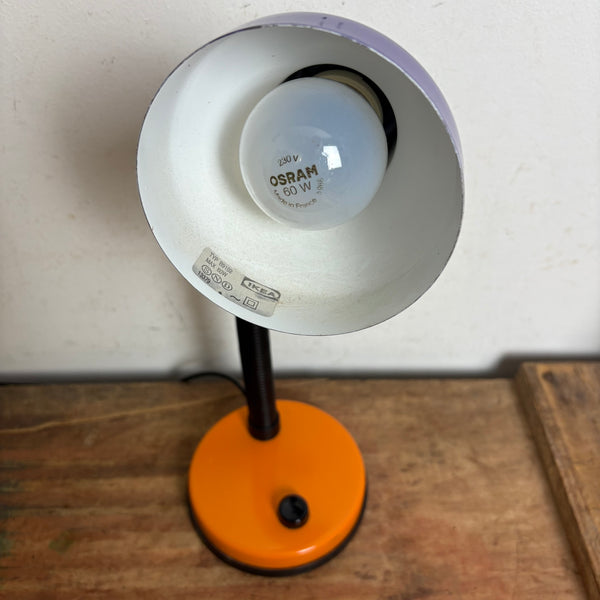 Vintage Schwanenhals Lampe B9102 von Ikea Memphis Style in orange lila