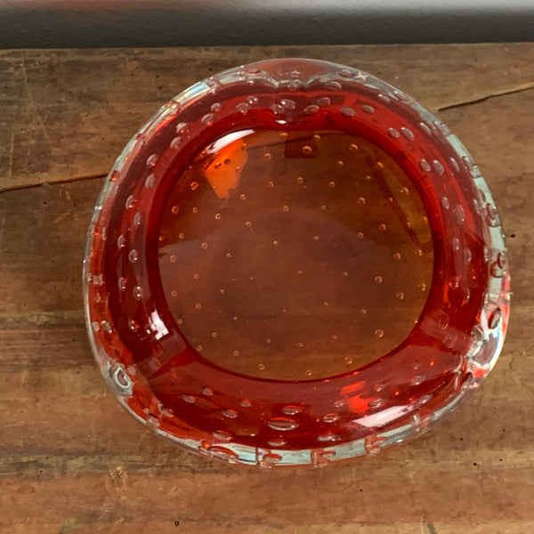 Bubble Murano Aschenbecher rot