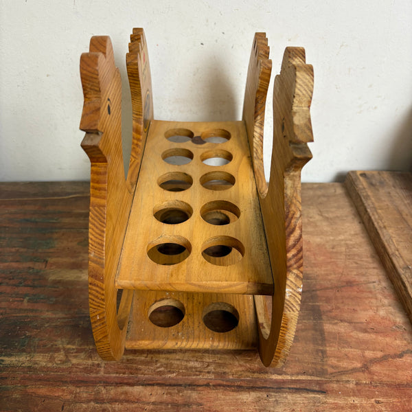 Vintage Eierhalter Huhn aus Holz