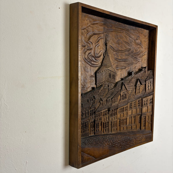 Geschnitztes Holz Relief Bild Kehrwiederturm Hildesheim