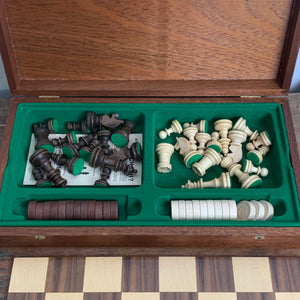 Vintage Mühle Dame und Schach Spiel von Vedes
