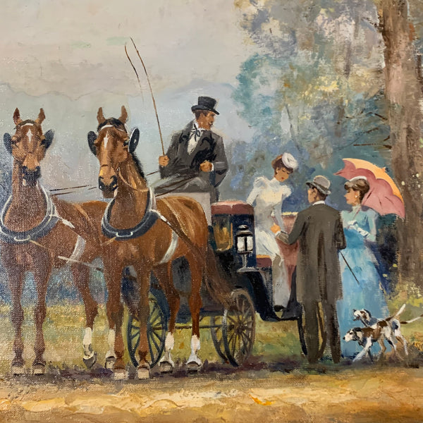 Ölgemälde Gesellschaft im Englischer Garten München von Alfred Otto Lier