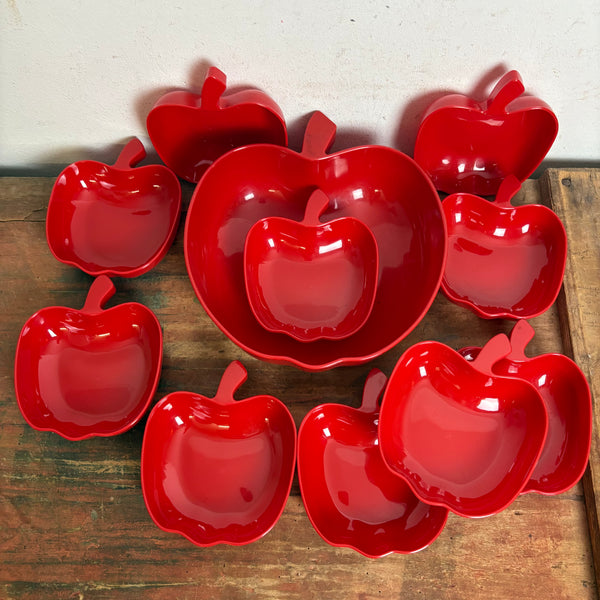 Vintage Schalen Set Luran in Apfelform von BASF gelb
