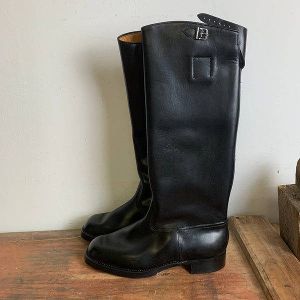 Vintage Uniform Leder Polizei Stiefel