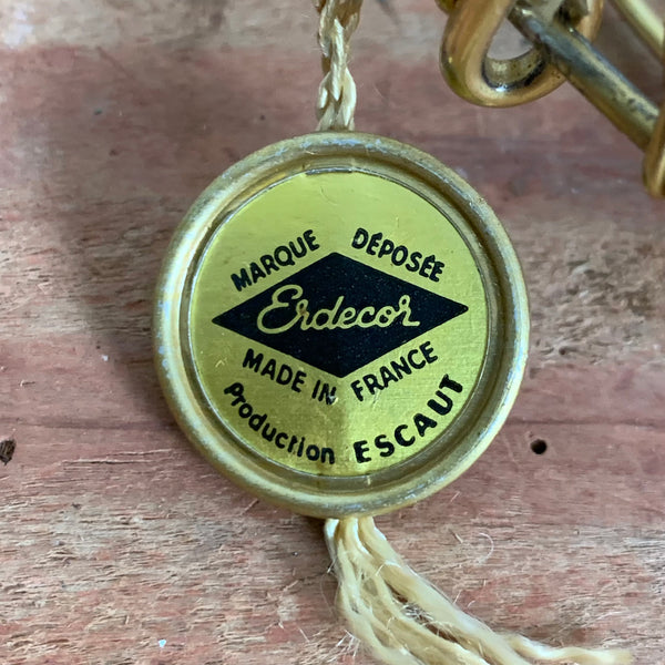 Mid Century Falt Draht Korb Vintage French Wire Basket von Erdecor